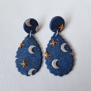 Midnight Sky Polymer Clay Earrings